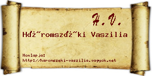 Háromszéki Vaszilia névjegykártya